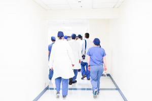 Surgeons walking